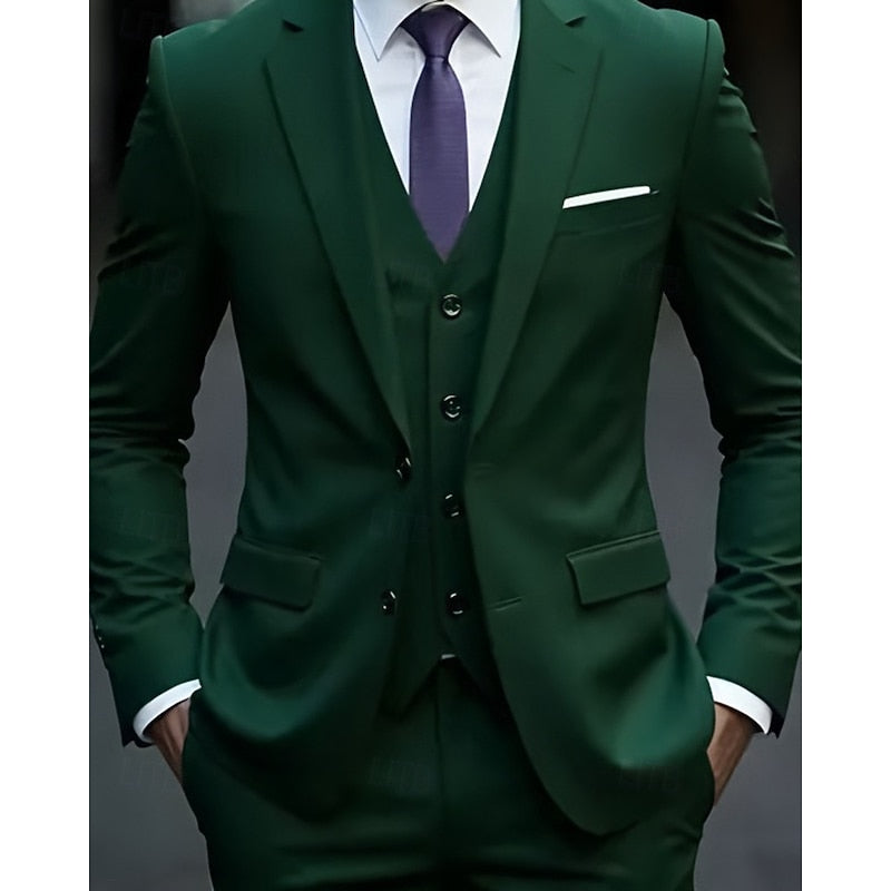 LightInTheBox Men's 3 Piece Suit Double Breasted Blazer Vest Dress Pants