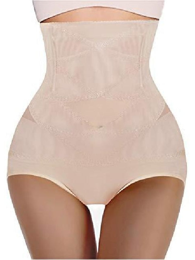 LightInTheBox Women's Mesh High Waisted Hip Lift Control Panties Black