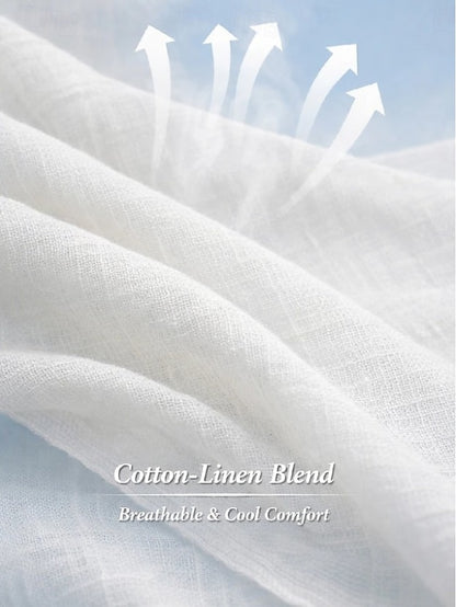 LightInTheBox Women's Cotton Linen Sets Half Sleeve V Neck Plain Vacation Casual