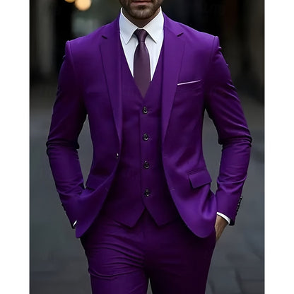 LightInTheBox Men's 3 Piece Suit Double Breasted Blazer Vest Dress Pants
