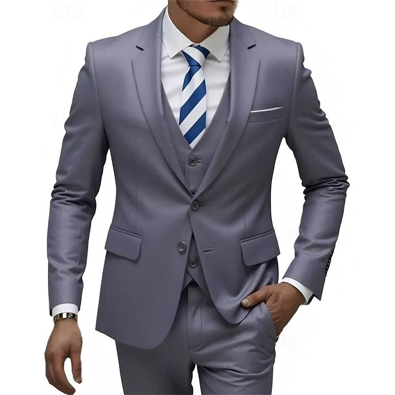 LightInTheBox Men's 3 Piece Suit Double Breasted Blazer Vest Dress Pants