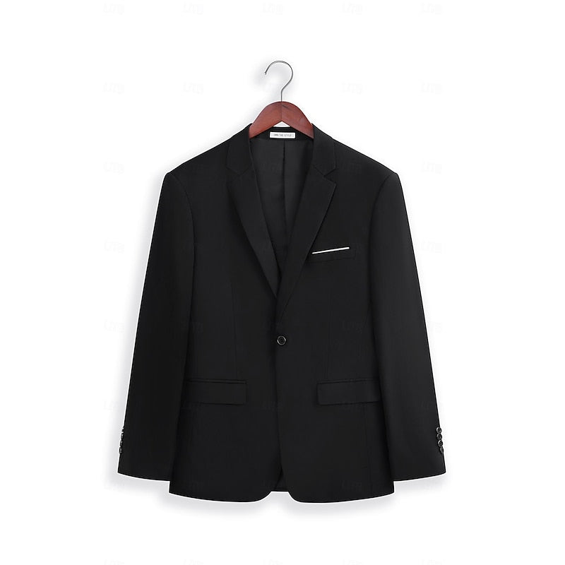 LightInTheBox Men's Tailored Fit 2 Piece Suit Notch Lapel Solid Color
