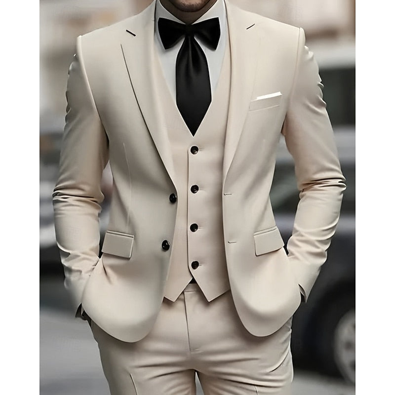 LightInTheBox Men's 3 Piece Suit Double Breasted Blazer Vest Dress Pants