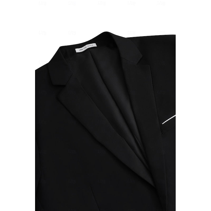 LightInTheBox Men's Tailored Fit 2 Piece Suit Notch Lapel Solid Color