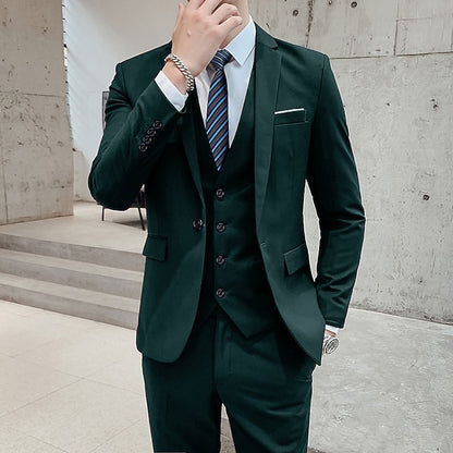 LightInTheBox Men's 3 Piece Formal Suit Solid Color Tailored Fit
