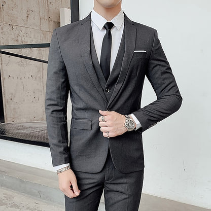 LightInTheBox Men's 3 Piece Formal Suit Solid Color Tailored Fit