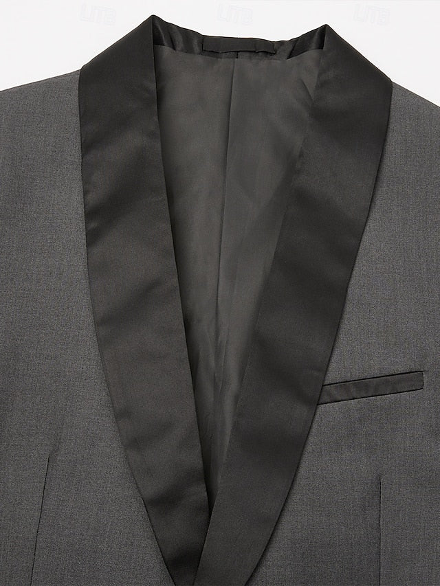 LightInTheBox Men's Tailored Fit 2 Piece Suit Shawl Lapel Solid Color
