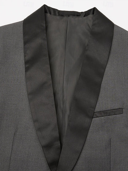 LightInTheBox Men's Tailored Fit 2 Piece Suit Shawl Lapel Solid Color