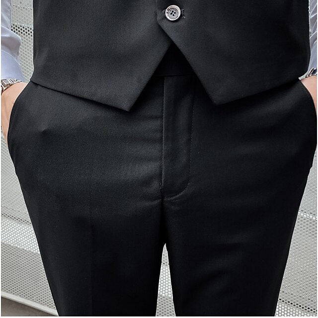 LightInTheBox Men's 3 Piece Formal Suit Solid Color Tailored Fit
