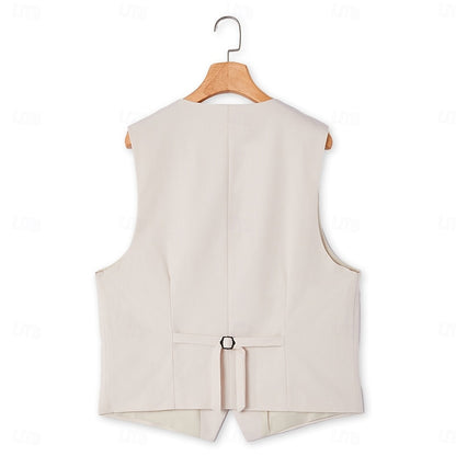 LightInTheBox Men's Linen 2-Piece Suit Waistcoat and Shorts Set