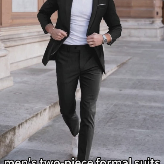 LightInTheBox Men's Tailored Fit 2 Piece Suit Notch Lapel Solid Color