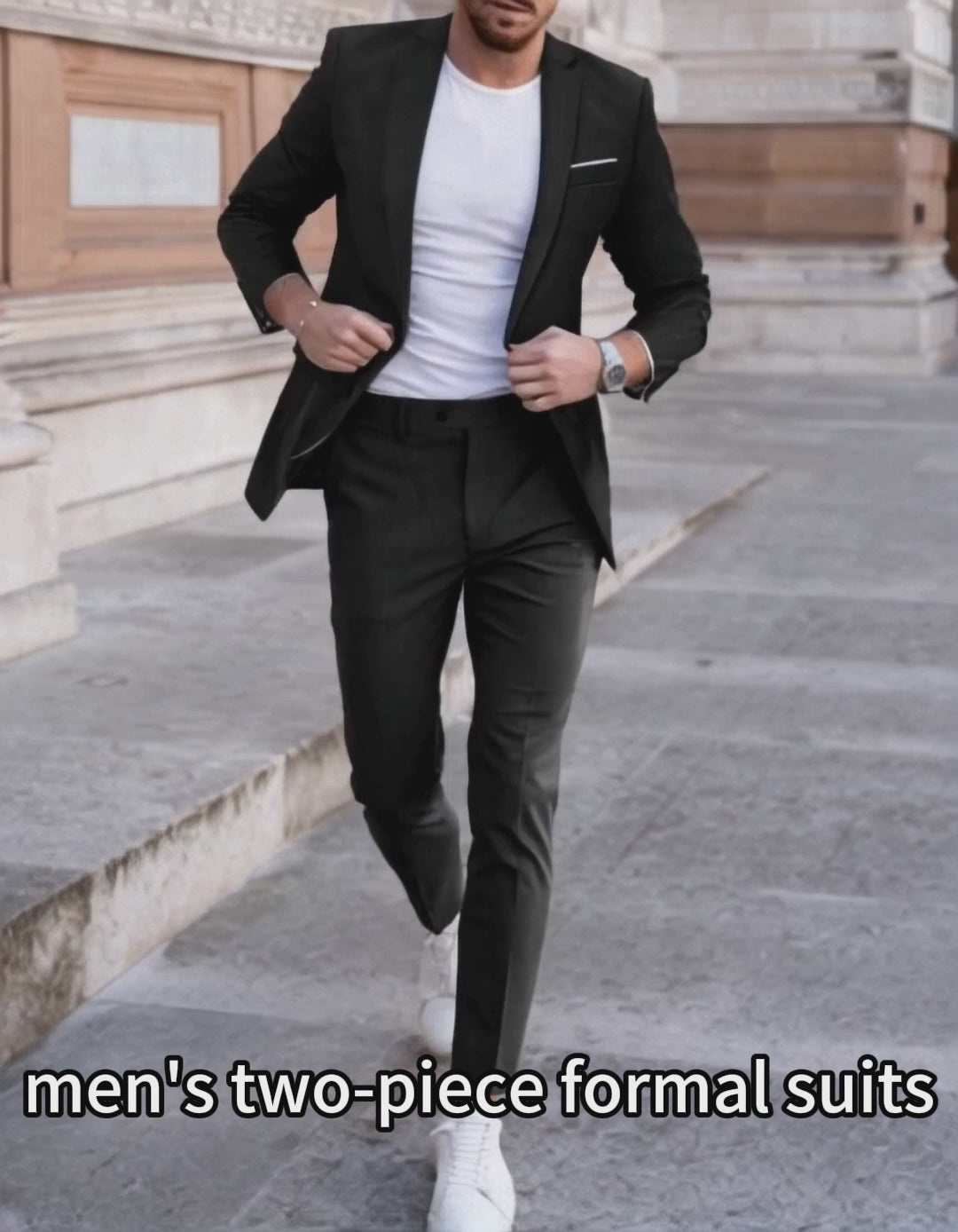 LightInTheBox Men's Tailored Fit 2 Piece Suit Notch Lapel Solid Color