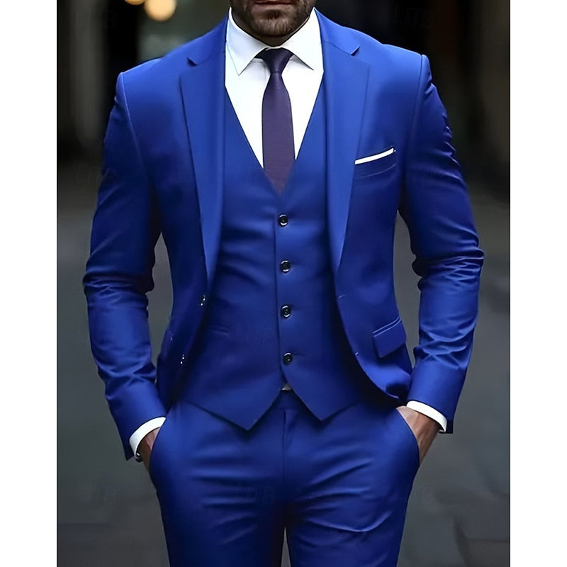 LightInTheBox Men's 3 Piece Suit Double Breasted Blazer Vest Dress Pants