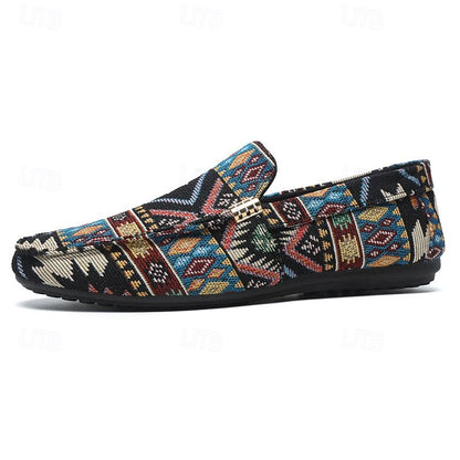 LightInTheBox Men's Canvas Slip On Casual Shoes Loafers Breathable Comfortable Black Beige