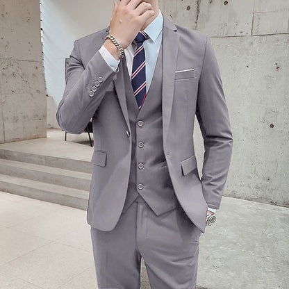LightInTheBox Men's 3 Piece Formal Suit Solid Color Tailored Fit