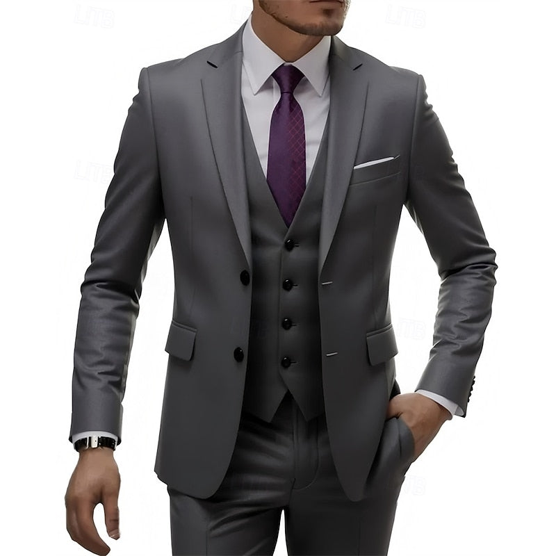 LightInTheBox Men's 3 Piece Suit Double Breasted Blazer Vest Dress Pants