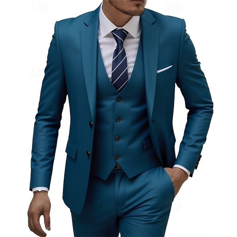 LightInTheBox Men's 3 Piece Suit Double Breasted Blazer Vest Dress Pants