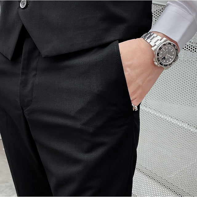 LightInTheBox Men's 3 Piece Formal Suit Solid Color Tailored Fit