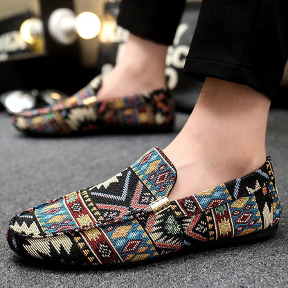LightInTheBox Men's Canvas Slip On Casual Shoes Loafers Breathable Comfortable Black Beige